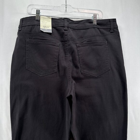 Style & Co Pants Women's 16S Highrise Tummy Control Straight Chino Carbon Gray - Picture 5 of 13